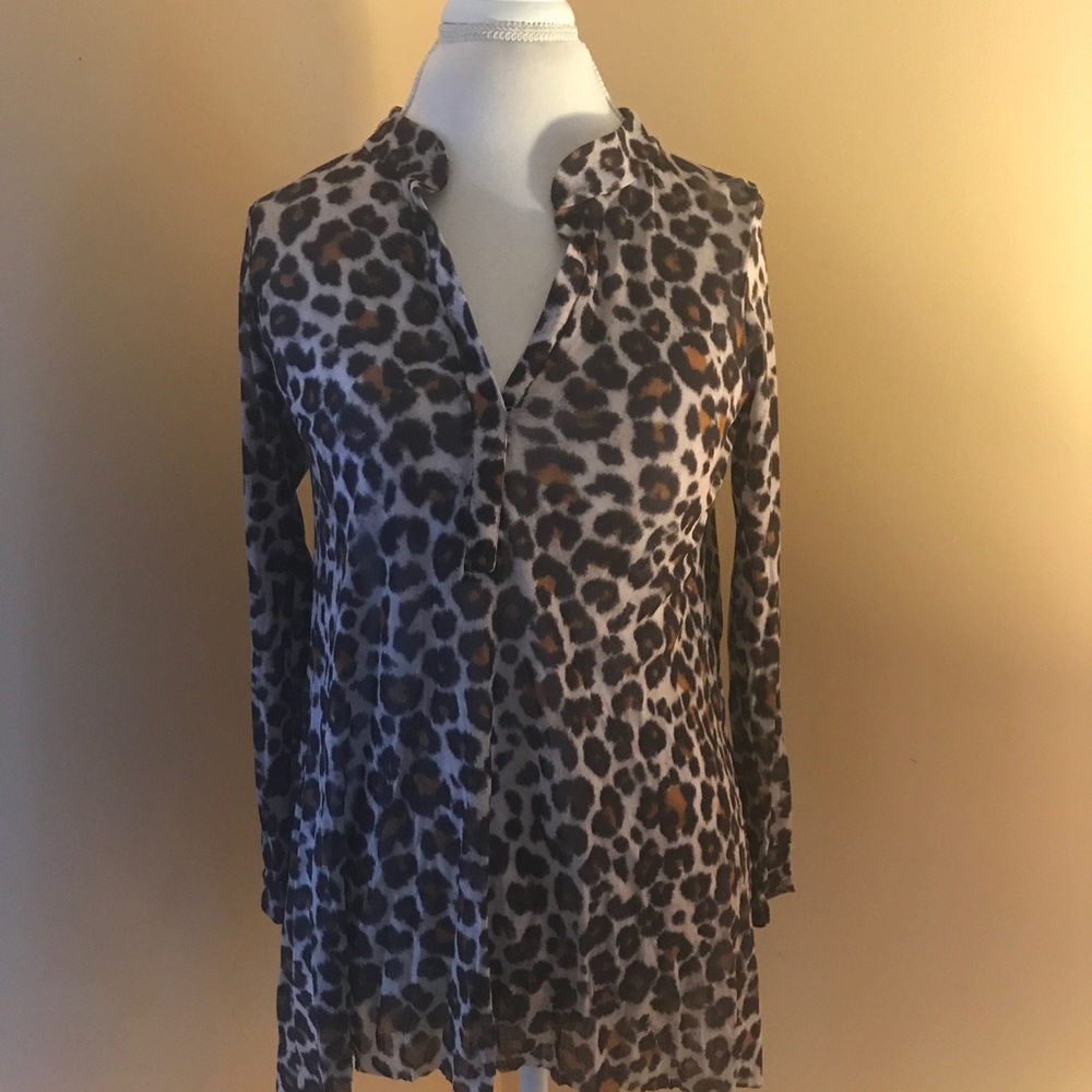 Sheer leopard blouse